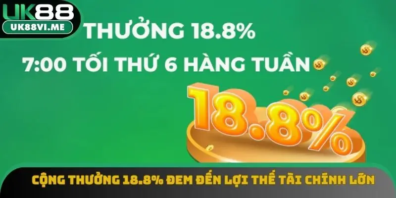 Cộng thưởng 18.8% đem đến lợi thế tài chính lớn Cộng thưởng 18.8% đem đến lợi thế tài chính lớn