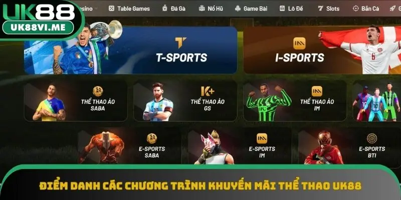 Điểm danh các khuyến mãi thể thao UK88 Điểm danh các khuyến mãi thể thao UK88